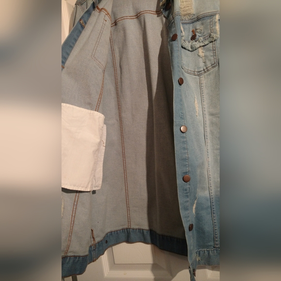 Fashion Nova Distressed Jean Jacket - Picture 6 of 8